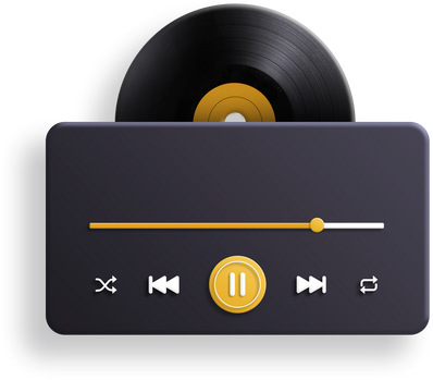 Black Orange 3d UI Music Player